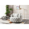 thumbnail image 2 of CAROCC Modern Akili Swivel Accent Chair Barrel Chair for Hotel Living Room Modern leisure Chair Beige Fabric, 2 of 6
