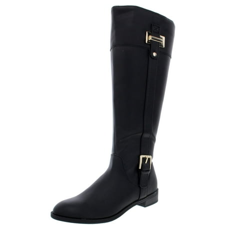 

Karen Scott Womens Deliee 2 Faux Leather Wide-Calf Riding Boots