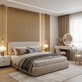 thumbnail image 5 of FRMALL Acoustic Wood Slat Wall Panels, 4-Pack, 94" x 8" Soundproof 3D Accent Wall Panels for Interior Decor, Natural, 5 of 11