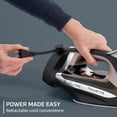 thumbnail image 7 of Access Stainless Steel Soleplate Steam Iron with Retractable Cord, 1725 , Black Clothes Iron, DW2459, 7 of 7
