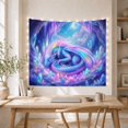 thumbnail image 5 of Floral Garden Iridescent with Dragon Curled Fetal Position, Mystical Fantasy for Space Lovers, Galaxy Room Decor, Mother'S Day Gift, Tapestry Wall Hanging for Bedroom and Dorm, 5 of 7