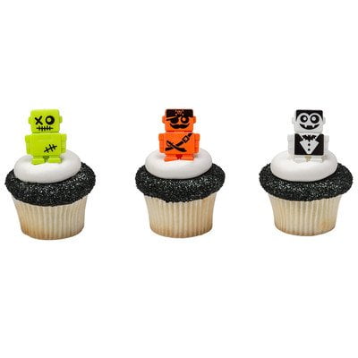 Halloween Party Scarybots Robot Cupcake Rings 24 Count Walmart Com Walmart Com