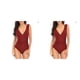 thumbnail image 1 of Soidarity Traje de baño ajustado con volantes sexy para mujer Traje de baño con cuello en V profundo Ahueca hacia fuera sin espalda Ropa de baño Rojo L 2piezas Soidarity CBP582094, 1 of 6