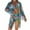 A-Pink, variant on Women's 3-Piece Tropical Bikini Set , Boho Kimono Beach Cover-Up with Boy Shorts & High-Waist Swim Bottoms Purple
