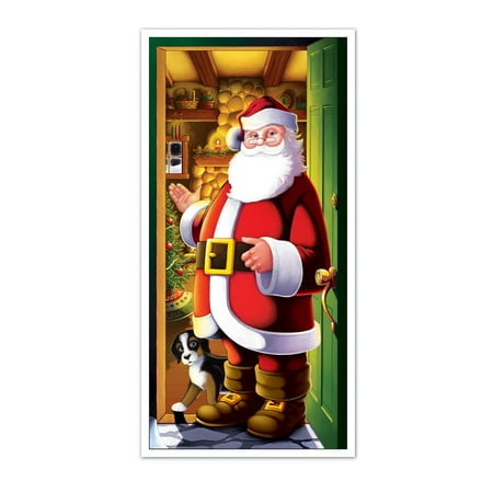 Club Pack Of 12 Winter Wonderland Themed Santa Claus Door Cover Party Decorations 5