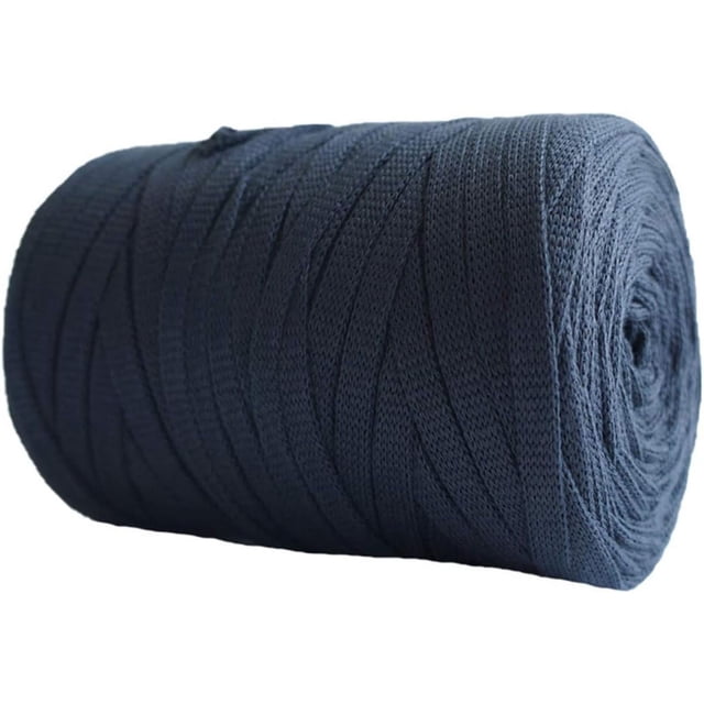 Zhuge 250 g (8,1 oz) de hilo de algodón de colores sólidos para hacer tú mismo bolsos, alfombras, cojines, tejidos de punto y crochet, color azul marino