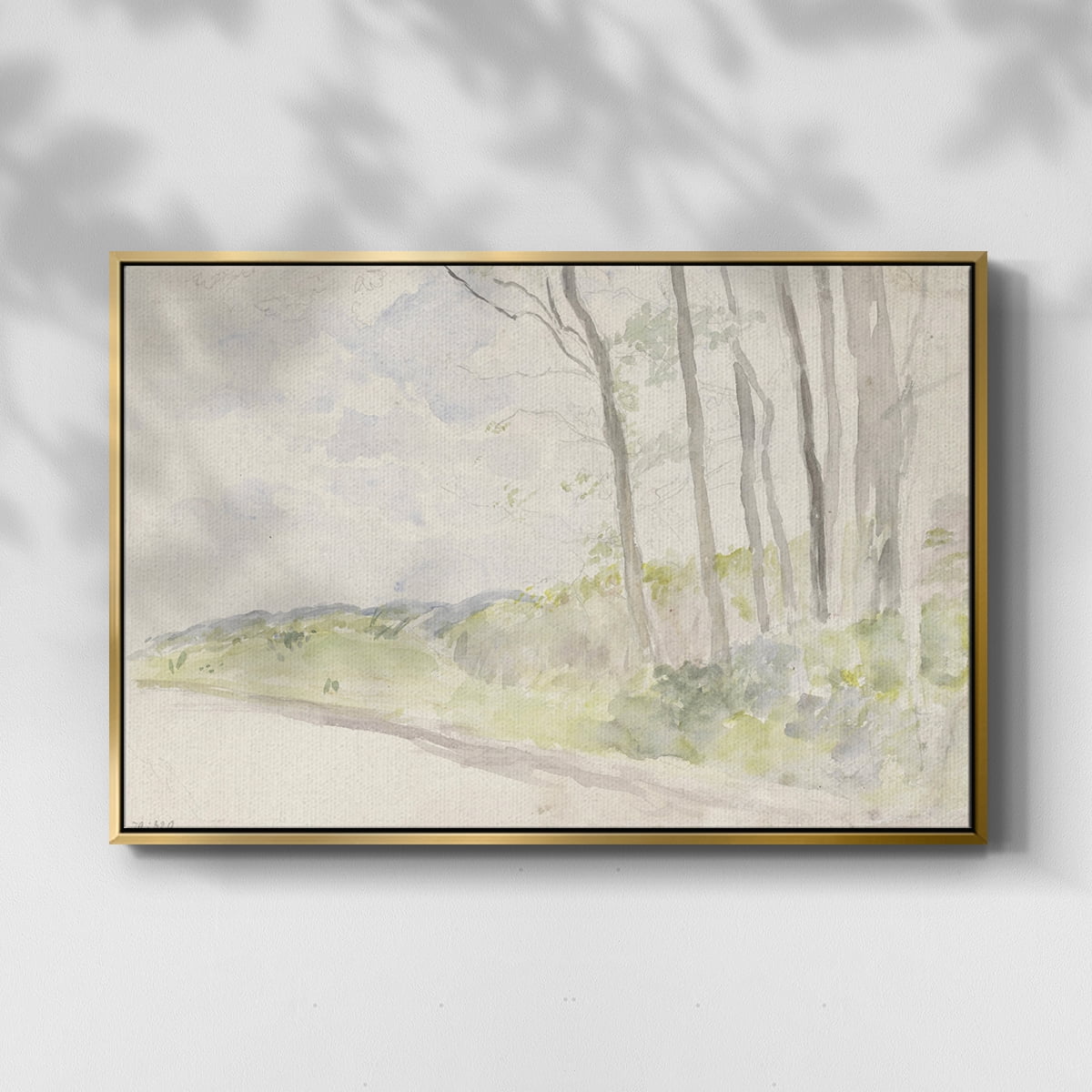 Vintage Landscape-CCCLII By Wexford Home Framed in Gold Wood Gallery Wrapped Canvas 25 in. x 37 in.