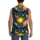 thumbnail image 4 of Fotbe Space Planet Men's Camiseta sin Mangas Estampada para Hombres, Playera Casual para Gimnasio, Entrenamiento, Playa-Large, 4 of 7