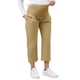 thumbnail image 1 of Pantalones de maternidad de algodón para mujer INSPIRE CHIC, con pliegues, sobre la barriga, rectos, con cintura elástica y bolsillo, para el embarazo, talla XL, color caqui, 1 of 6