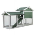 thumbnail image 2 of Vivifying Large Wooden Rabbit Hutch Indoor and Outdoor Bunny Cage with a Removable Tray and a Waterproof Roof, Grey Green+White, 2 of 9