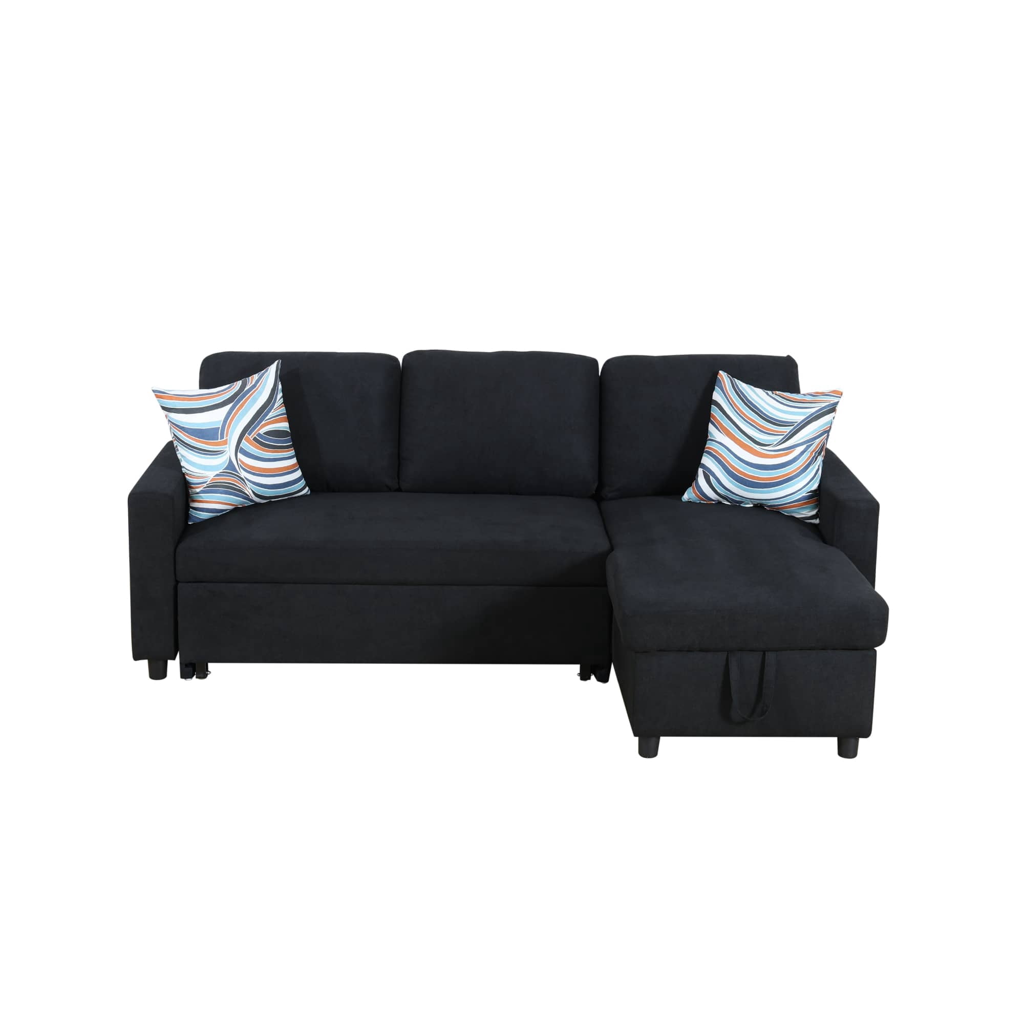 MAYEERTY Black Flannelette 2-Piece Couch - Living Room Sofabed