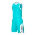 thumbnail image 5 of HAOTAGS 2Pcs Basketball Jersey Set for Boys(4-16), Youth Lightweight Basketball Tank Top and Track Shorts Light Blue, 5 of 5