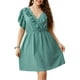 thumbnail image 1 of Vestido de talla grande para mujer Vestido informal de manga corta con volantes y cuello en V CACAGOO Vestido, 1 of 7