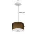 thumbnail image 3 of 16" W 2 Light Pendant Chocolate Burlap Shade with Diffuser, White Cord, 3 of 5