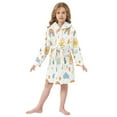 thumbnail image 6 of FORMRS Niños Bathrobe Unisex Hooded Robe Soft Plush Pajamas Sleepwear, Size 7-9T, Rainbows Pattern, 6 of 7