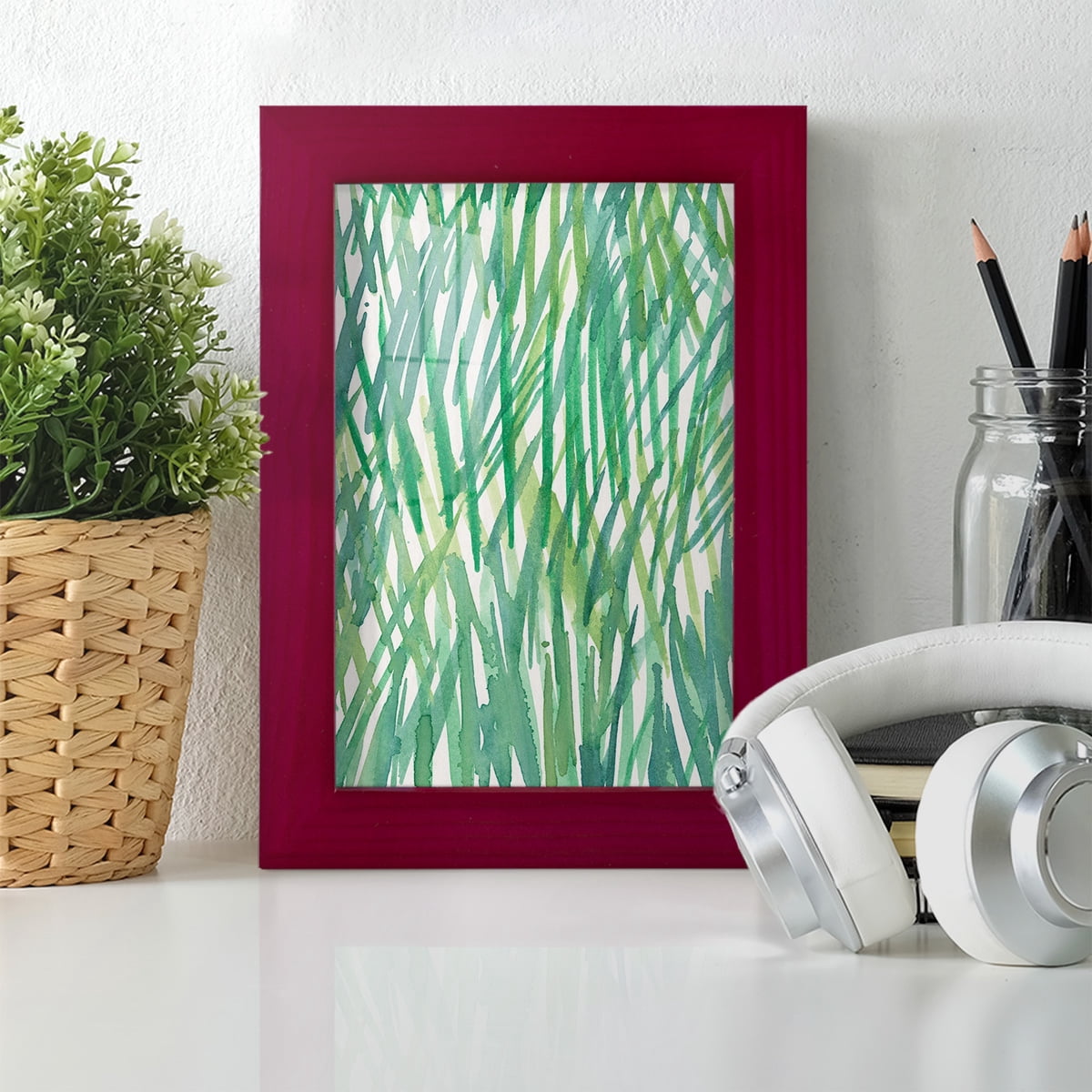 Just Grass I - Framed Print w/glass - Cherry Red