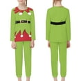 thumbnail image 3 of Suhoaziia Christmas ELF Sleepwear for Girls Elastic Outfits Size 7-8 Years Teen,2 Pieces Aesthetic Breathable Pajama Set Matching Set Durabl Nightwear Elastic Suit, 3 of 5