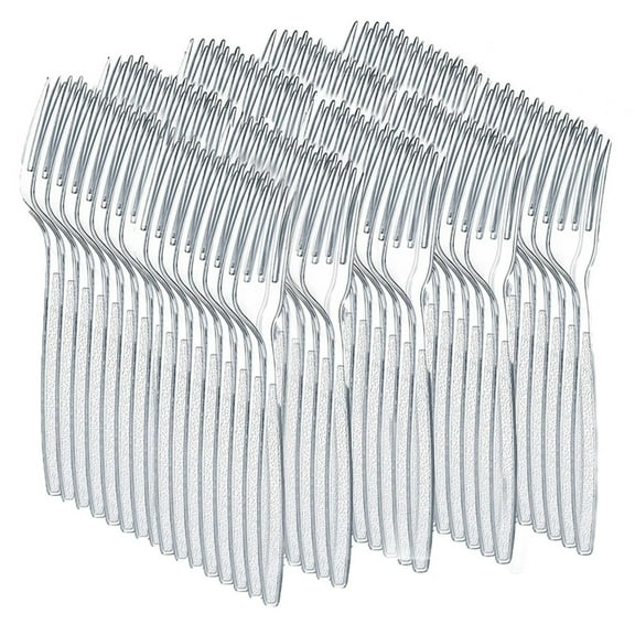 100 Count Silverware Set, Heat Resistant, Disposable Plastic Utensils Set, Plastic Cutlery Set, Plasticware Bulk for Party