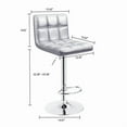 thumbnail image 4 of Lacoo Set of 2 Bar Stools Adjustable Swivel Armless Barstools with PU Leather, Sliver, 4 of 7