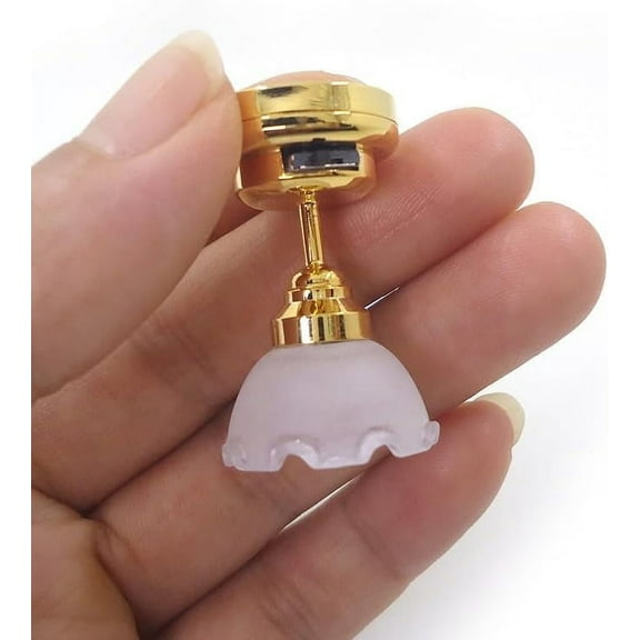 LAMIRO 1/12 Dollhouse Lights Miniature Chandeliers with Candle LED Ceiling Lighting Dollhouse Decoration Accessories