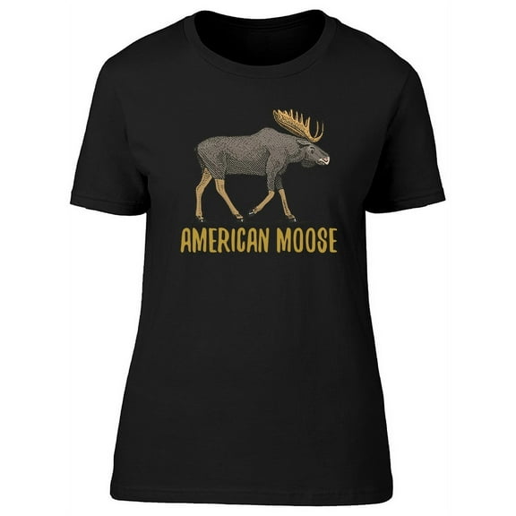 American Moose Animal Graphic T-Shirt Women -Image by Shutterstock, Female Small