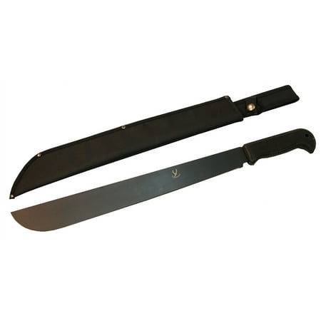 High Quality Defender Deluxe New 18 Mid Size Hunting Machete with Sheath All Black