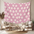 thumbnail image 2 of White Pink Daisy Large Tapestry for Bedroom Wall Hanging Tapestry, Spring Summer Floral Farmhouse Ceiling Backdrop Tapestries Poster Blanket Wall Decor for Teens Room Living Room Dorm 85" x 90", 2 of 8