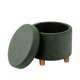 thumbnail image 3 of Otomana de almacenamiento HomePop Home Decor Loden, de terciopelo verde, grande, 3 of 7