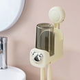 thumbnail image 2 of Space-Saving Suction Cup Toothbrush Organizer - Integrated Bathroom Wall Storage, 2 of 7