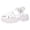 White, variant on Rokment Womens Platform Closed Toe Gladiator Sandals Roman Retro Beach Casual Leather Ankle Strap Height Increasing Chunky Flat Comfortable Walking Summer Shoes Black Size 6.5