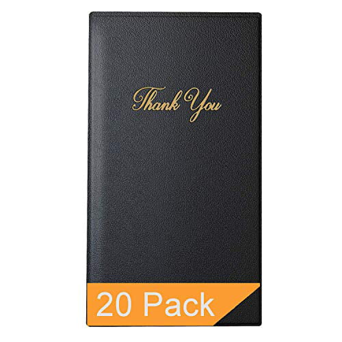 5.5" x 10" Guest Check Card Holder Presenter with Gold Thank You Imprint 