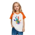 thumbnail image 4 of YUNAFFT T-Shirt à Manches Courtes pour Enfants Orange Festival Manches Raglan Imprimé Haut Tenue Décontractée, 4 of 9