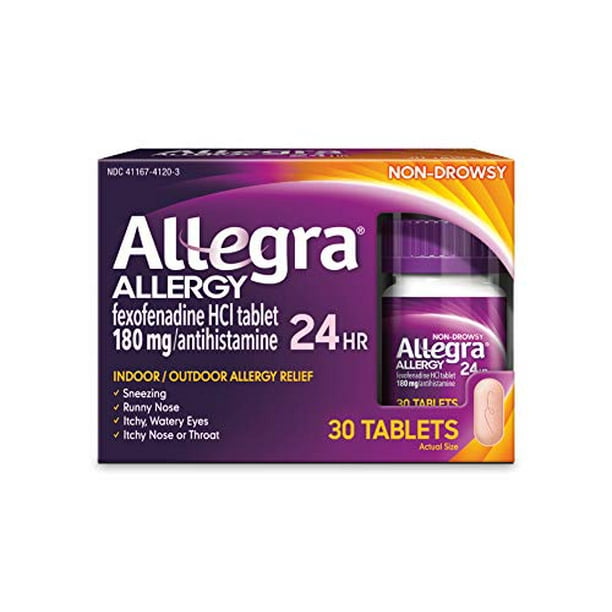 Allegra Adult 24 Hour Allergy Relief 30 Tablets, LongLasting Fast