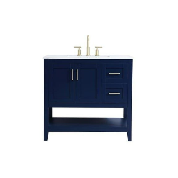 36 in. Aubrey Single Bathroom Vanity, Blue