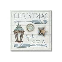 Stupell Industries Christmas By The Sea Phrase Graphic Art Gallery Wrapped Canvas Print Wall Art, Design by Elizabeth Tyndall