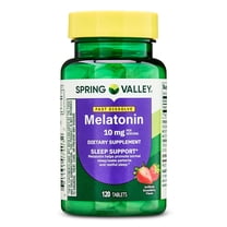 Spring Valley Fast-Dissolve Melatonin Sleep Support Dietary Supplement Tablets, Strawberry, 10 mg, 120 Count