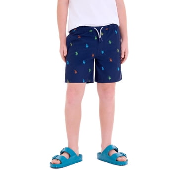 U.S Polo Assn. Boys Logo Print Swim Short with Brief Liner, Sizes 4-18