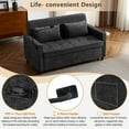 thumbnail image 6 of 56.9" Loveseat Sofa Pull-out Sofa Bed Sleeper Sofa with a Reversible Backrest Cushion, Side Pockets, Two USB Ports and a Phone Holder for Living Room, Black, 6 of 27