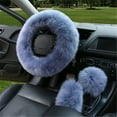 thumbnail image 6 of Soft Warm Fuzzy Steering Wheel Cover Long Handbrake Car Accessory for Enhanced Comfort and Style in Vehicles, 6 of 7