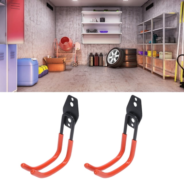 2 Pcs Crochets de Garage en Fer Robustes Crochets Doubles Muraux Polyvalents pour Suspendre les Vélos Rangement