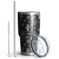 thumbnail image 2 of 30oz Black White Skull Hand Spider Pattern Tumblers Stainless Steel Tumbler with Lid and Straw,Vacuum Insulated Double Wall Travel Tumbler Cups Mug with Cleaning Brush for Coffee,Tea, 2 of 7