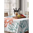 thumbnail image 6 of Coastal Coral Table Cloth, Orange Green Blue Multicolored Rainbow Waterproof Tablecloth for Rectangle Tables, Reusable Washable Fabric Table Cover for Restaurant Kitchen Dining Tables 60"x84", 6 of 6