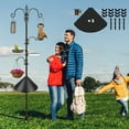 thumbnail image 5 of Urban Deco Bird Feeders Bird Feeding Station Kit Bird Feeding Pole Wild Bird Feeder Hanging Kit with Squirrel Guard Baffle Suet Cage Tube Bird Feeder Planter Hanger Multi Feeder for Attracting Birds, 5 of 7