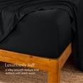 thumbnail image 3 of Bare Home Bamboo Fitted Sheet - Made from Rayon Fibers - Deep Pockets - Soft, Cooling & Breathable - Full, Black, 3 of 9