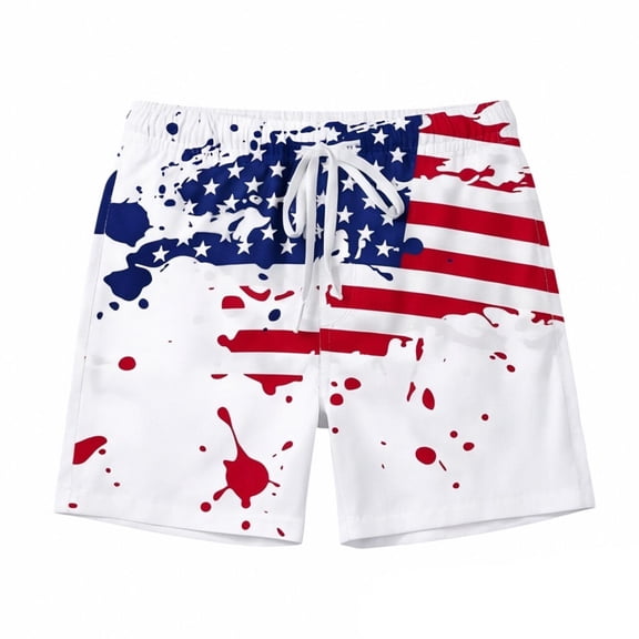 Mens Bathing Suit American Flag 250th Anniversary Swim Trunks Patriotic Summer Beach Shorts Quick Dry Board Shorts