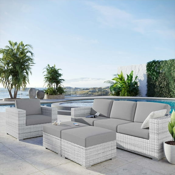 Modway Convene 4-Piece Outdoor Patio Set in Light Gray Gray