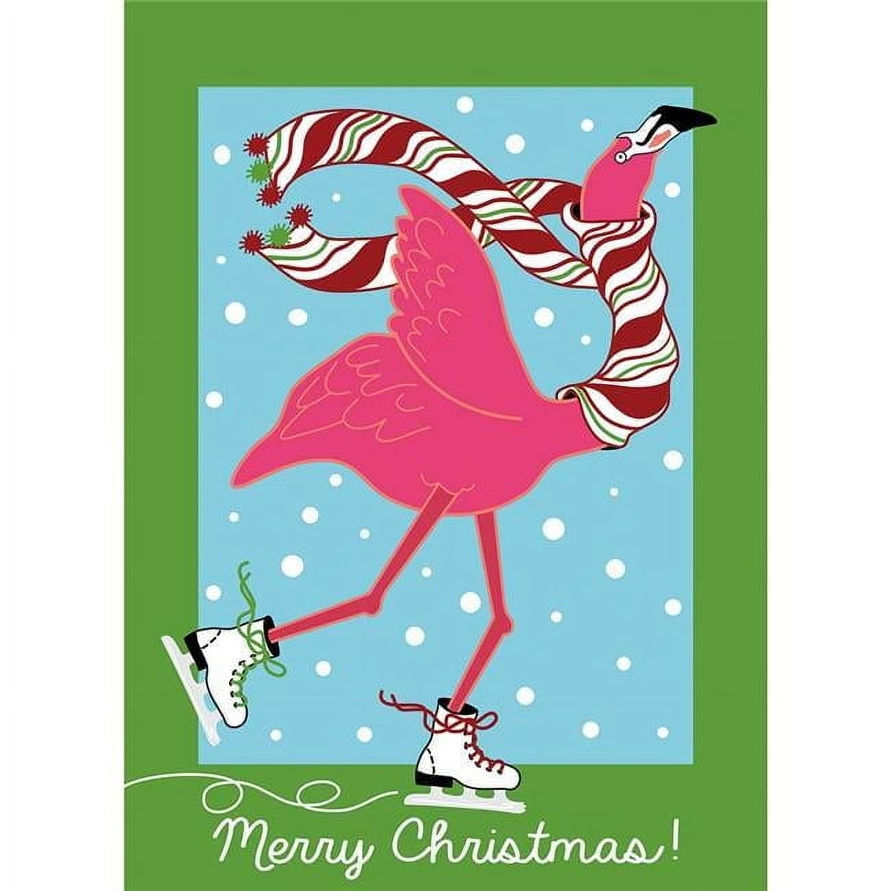 Magnolia Garden Flags 484 29 x 42 in. Flamingos Merry Christmas Polyester Garden Flag, Large