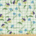 thumbnail image 2 of Ambesonne Pansy Fabric by the Yard Upholstery, Flourishing Cornflower Botany, 1 Yard, Pale Eggshell and Multicolor, 2 of 5