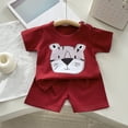 thumbnail image 4 of Edvintorg Cute Outfits for Boys Summer Lightweight Short Sleeve Crew Neck Casual Shirt and Short Clothes for Kids Size 0-8, 4 of 6