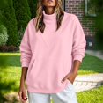 thumbnail image 6 of GZWYHT Mockneck Sweatshirt Oversized Mock Neck Sweatshirt Winter Clothes High Neck Sweatshirt Cowl Neck Tops Fashion Clothing Oversized Hoodie Plain Mock Neck Sweatshirt Pink XL, 6 of 8